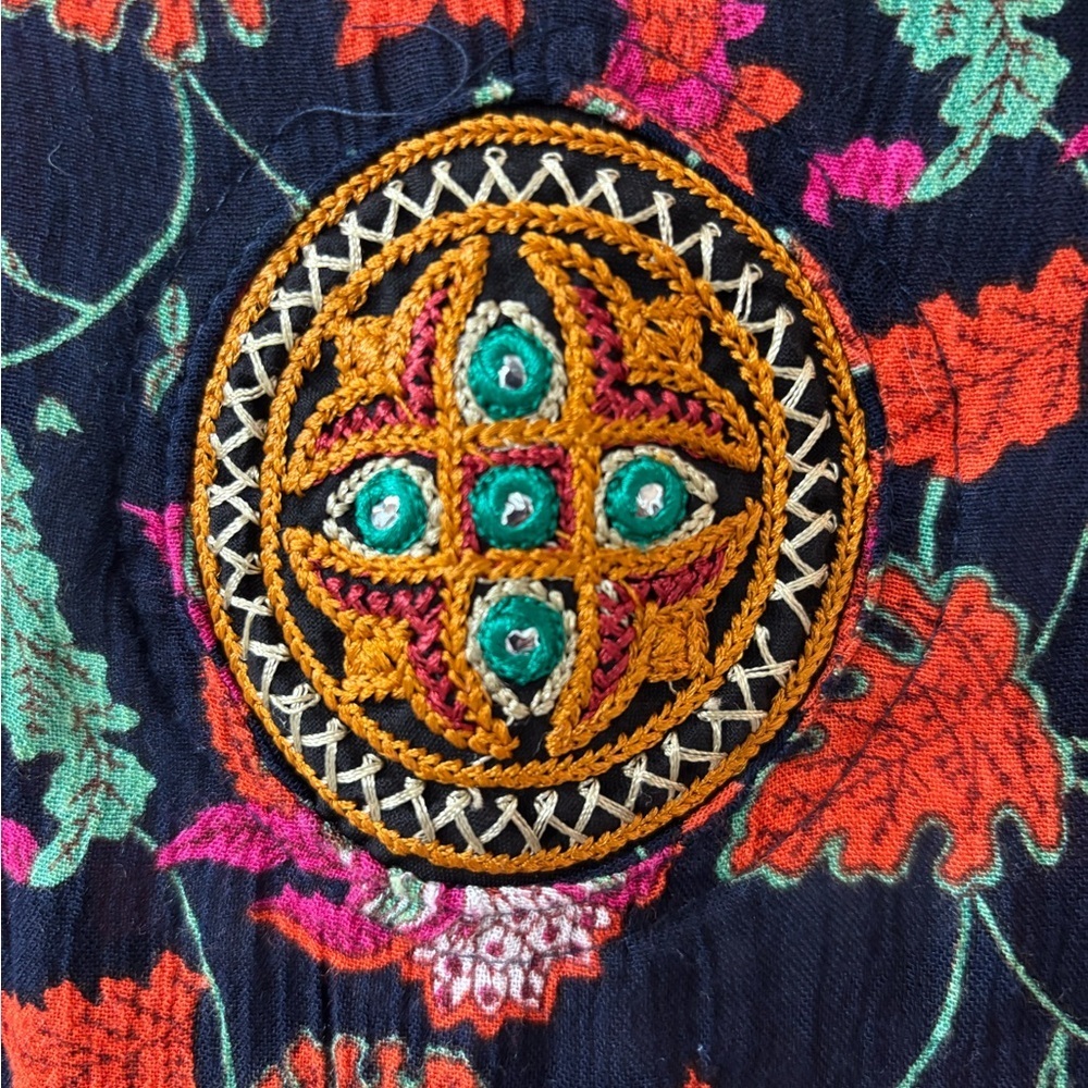 Bohemian Floral Print Tunic | 3/4 Sleeve | Relaxed Fit - Picture 4 of 7